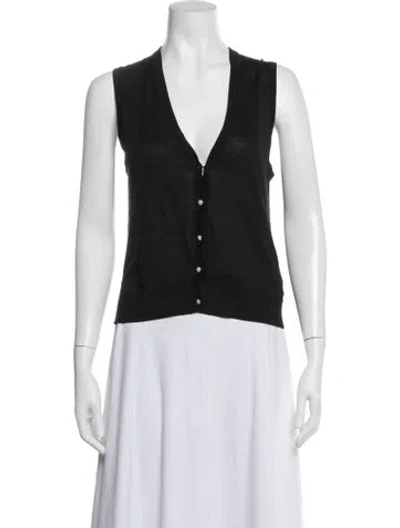Pre-owned Me+em Silk V-neck Top In Black