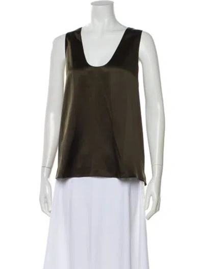 Pre-owned Me+em Silk V-neck Top W/ Tags In Green
