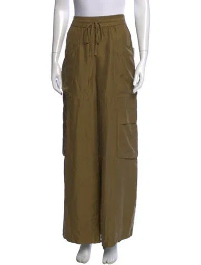 Pre-owned Me+em Silk Wide Leg Pants In Green