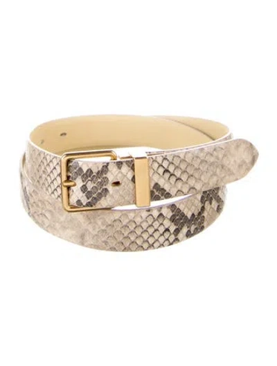 Pre-owned Me+em Skinny Leather Belt In Neutrals