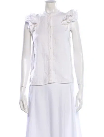 Pre-owned Me+em Sleeveless Blouse In White