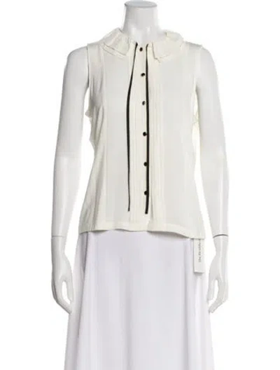 Pre-owned Me+em Sleeveless Blouse In White