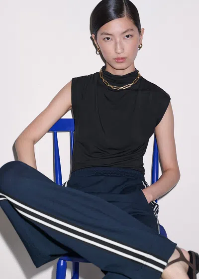 Me+em Sleeveless Drape Top Black