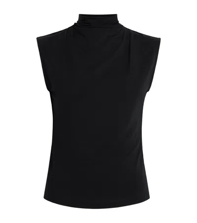 Me+em Sleeveless Draped Top In Black
