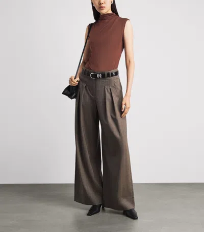 Me+em Sleeveless Draped Top In Brown