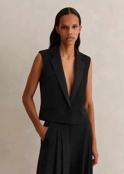 Me+em Sleeveless Tux Jacket In Black