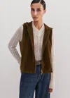 Me+em Sleeveless Zip Up Layering Hoody In Treacle