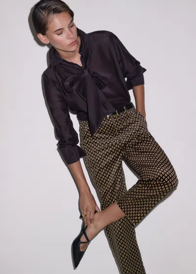 Me+em Slim Crop Pant In Brown Multi