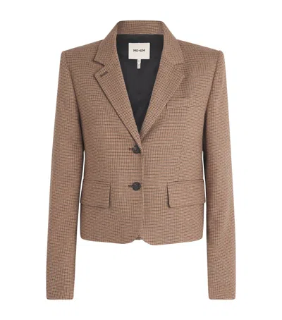 Me+em Slim Cropped Blazer In Brown