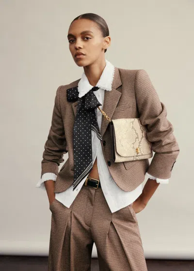 Me+em Slim Cropped Blazer Pecan Brown Multi