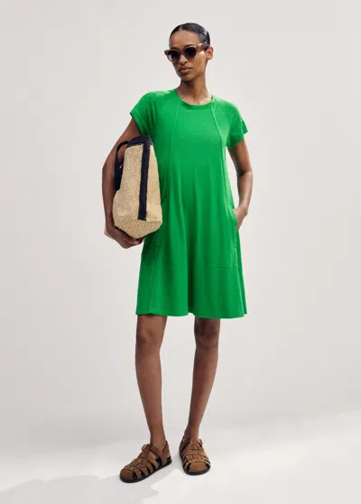 Me+em Slub Jersey Raglan Seam Short Swing Dress In Spring Green | ModeSens