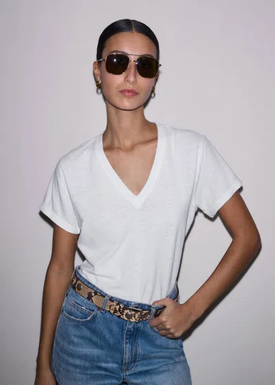 Me+em Soft Washed V-neck Tee Fresh White