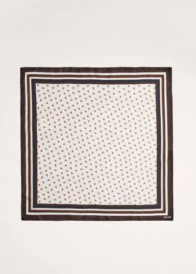 Me+em Spaced Paisley Silk Scarf Light Cream/brown In Purple