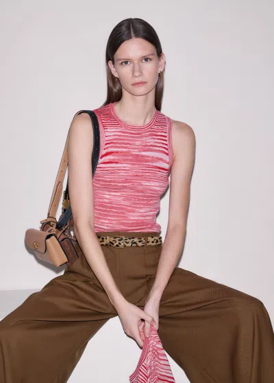 Me+em Spacedye Slim Rib Knit Vest Rose Petal Red Multi