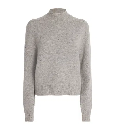 Me+em Speckled High-neck Sweater In Gray