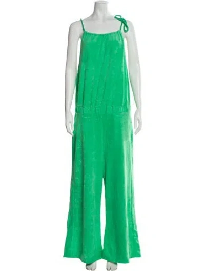 Pre-owned Me+em Square Neckline Jumpsuit In Green