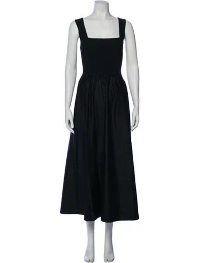 Pre-owned Me+em Square Neckline Long Dress In Black