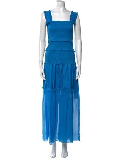 Pre-owned Me+em Square Neckline Long Dress In Blue