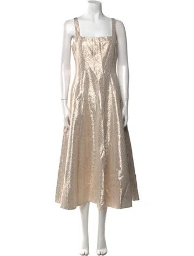 Pre-owned Me+em Square Neckline Long Dress In Neutral