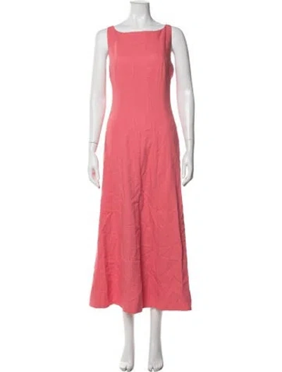 Pre-owned Me+em Square Neckline Long Dress In Red