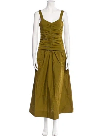 Pre-owned Me+em Square Neckline Long Dress W/ Tags In Green