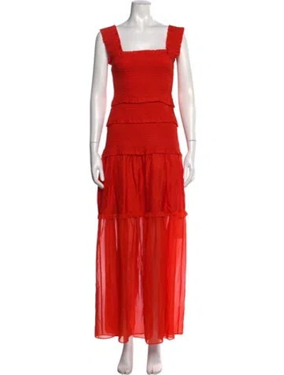 Pre-owned Me+em Square Neckline Long Dress W/ Tags In Orange