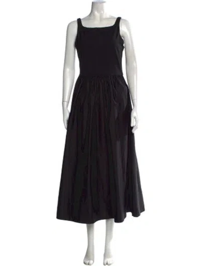 Pre-owned Me+em Square Neckline Midi Length Dress In Black