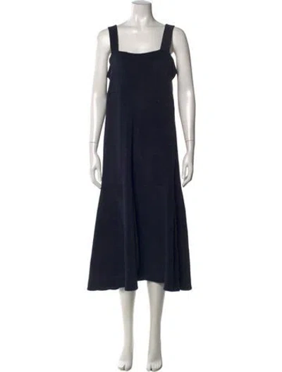 Pre-owned Me+em Square Neckline Midi Length Dress W/ Tags In Blue