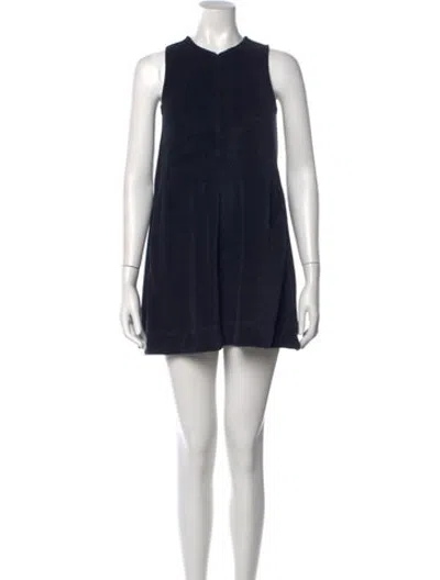 Pre-owned Me+em Square Neckline Mini Dress In Blue