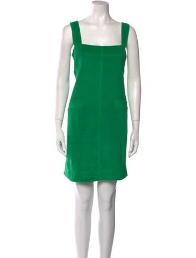 Pre-owned Me+em Square Neckline Mini Dress In Green