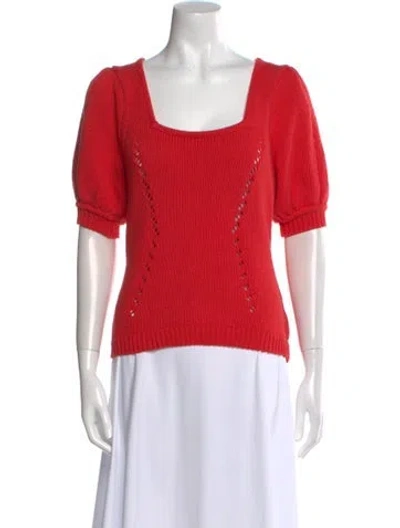 Pre-owned Me+em Square Neckline Sweater In Red