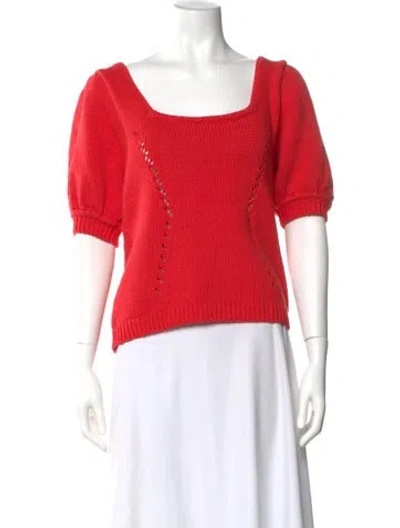 Pre-owned Me+em Square Neckline Sweater In Red