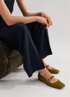 Me+em Square Toe Ballerina Flat In Olive