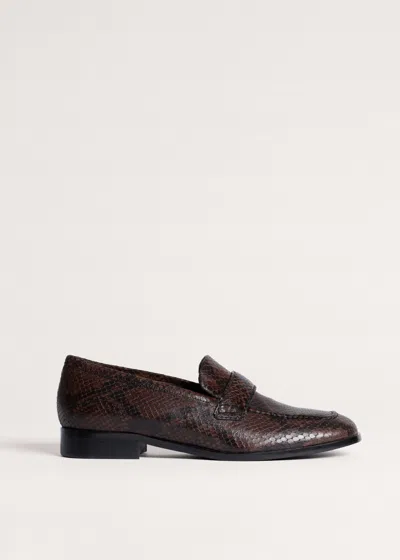Me+em Square Toe Loafer Tan-chocolate In Brown