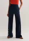 Me+em Statement Button Relaxed Tailored Pant In Navy
