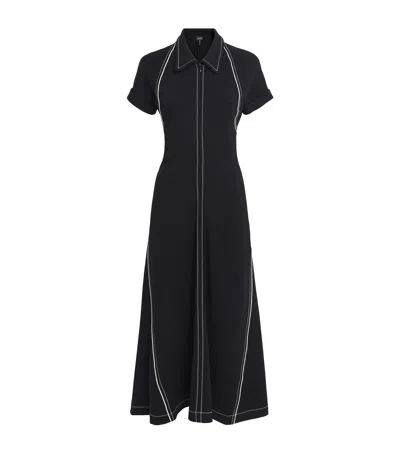 Me+em Stitch-detail Fit-and-flare Midi Dress In Black