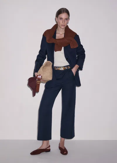 Me+em Straight Crop Pant In Blue