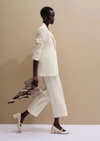 Me+em Straight Crop Pant In White