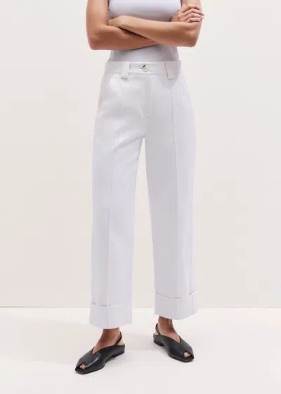 Me+em Straight Crop Pant In White