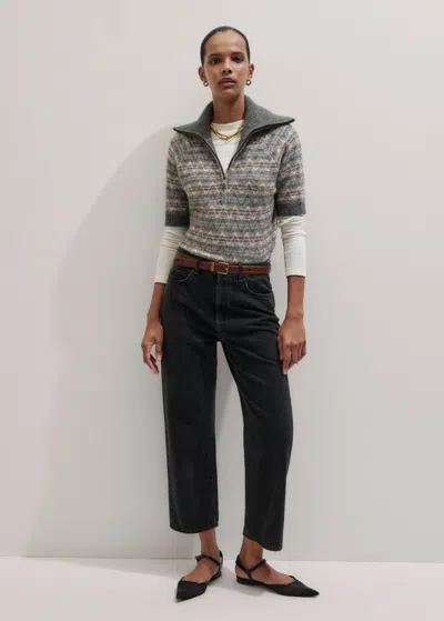 Me+em Straight Cropped Relaxed Jean Warm Black