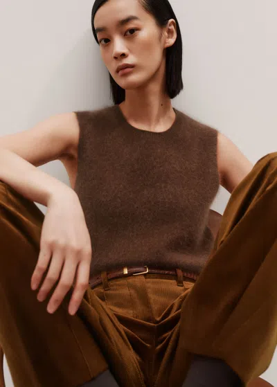 Me+em Straight Sweater Vest In Brown