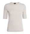 Me+em Stretch-cotton Ribbed Ultimate T-shirt In Gray