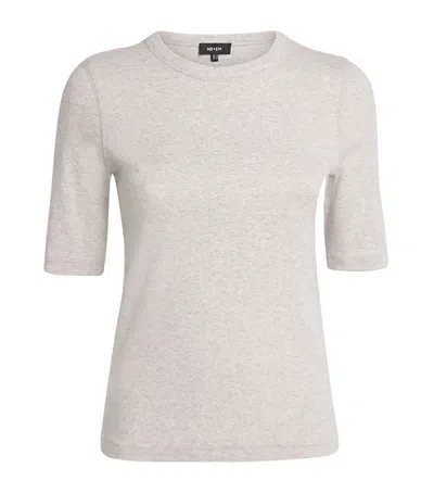 Me+em Stretch-cotton Ribbed Ultimate T-shirt In Gray