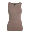 Me+em Stretch-cotton Ultimate Ribbed Vest In Brown