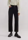Me+em Stretch Velvet Straight Crop Jean In Warm Chocolate