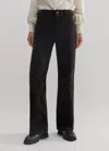 Me+em Stretch Velvet Subtle Flare Pant In Warm Chocolate
