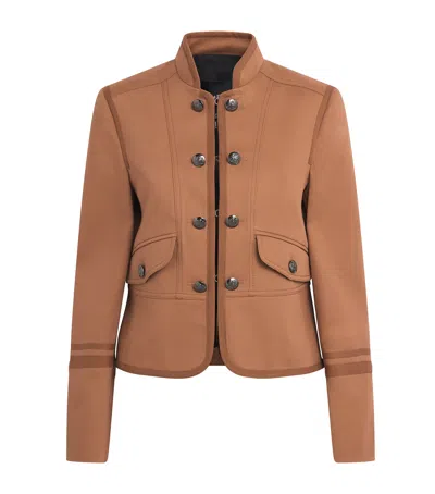 Me+em Stretch-cotton Fitted Military Jacket In Brown