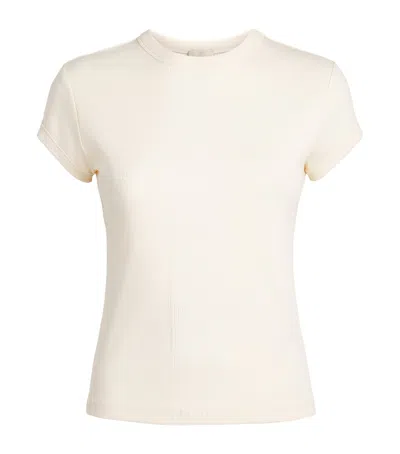 Me+em Stretch-cotton Rib T-shirt In Ivory