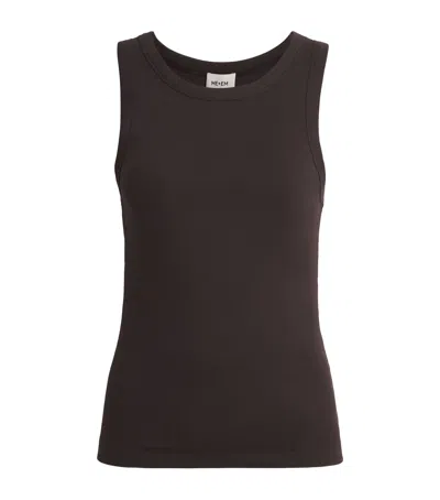 Me+em Stretch-cotton Tank Top In Black