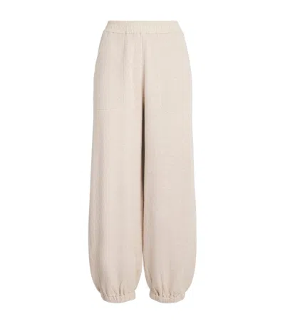 Me+em Stretch-cotton Waffle Sweatpants In Brown